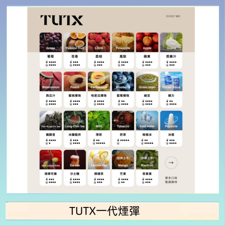 TUTX電子菸一代煙彈 3入裝 通用1代系列【28種口味】